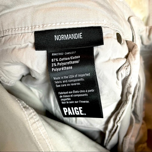 Paige Men’s Normandie Slim Straight Leg Light Gray 5 Pockets Pants Size 31X32 - Picture 10 of 13